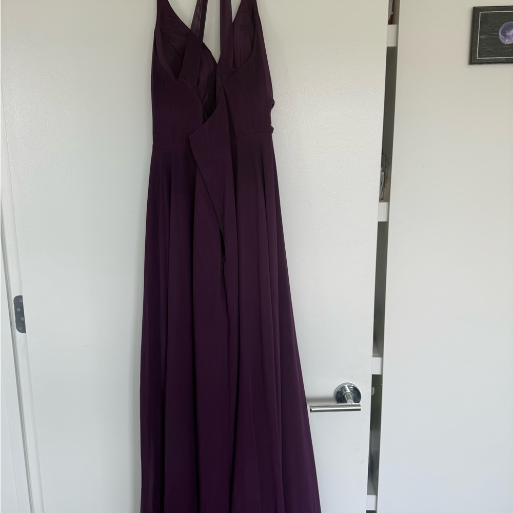 Azazie Plum V-Neck Maxi Dress